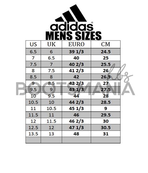 adidas slides size chart.